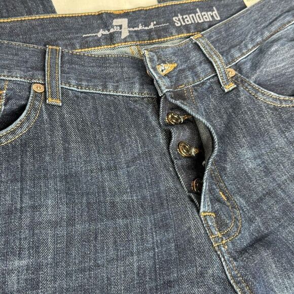 7 for all Mankind dark wash standard button fly jeans size 33 - Picture 12 of 15